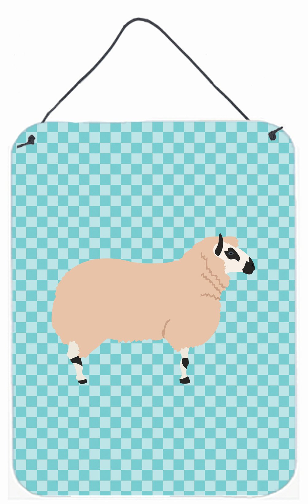 Kerry Hill Sheep Blue Check Wall or Door Hanging Prints BB8153DS1216 by Caroline's Treasures