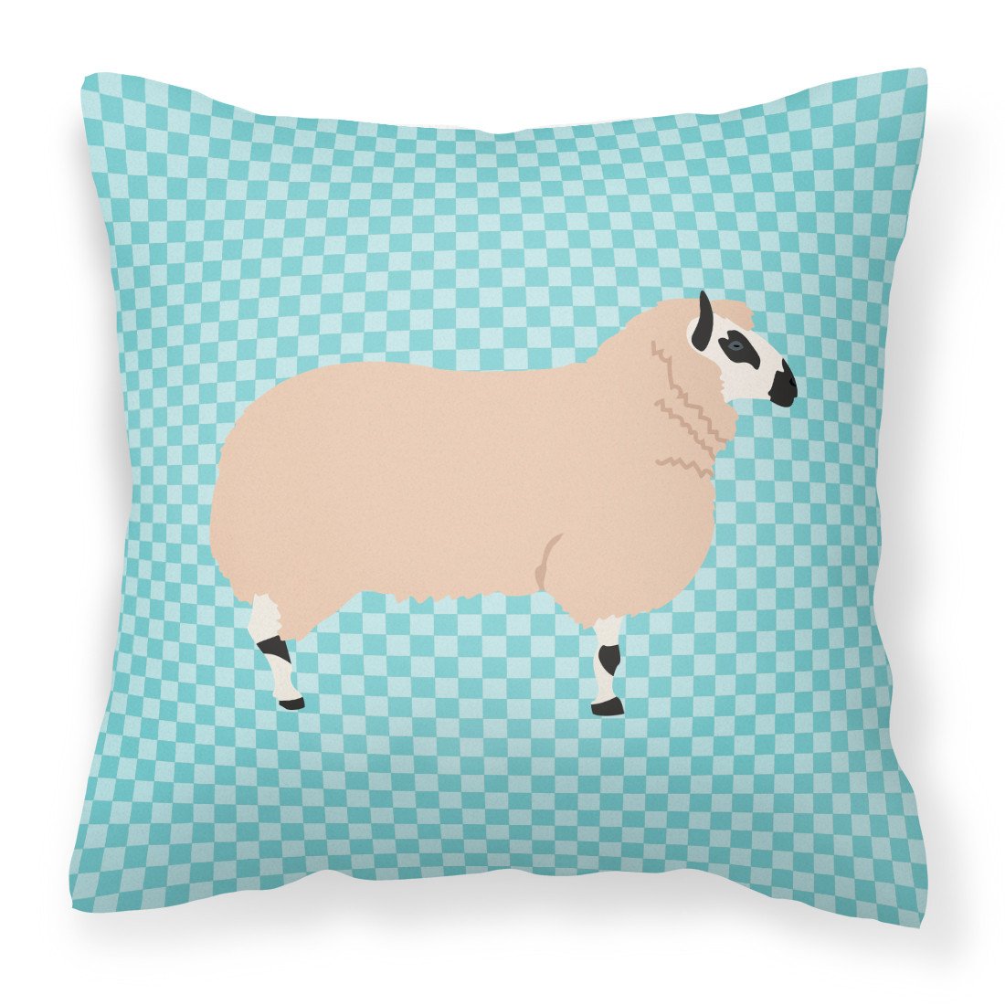 Kerry Hill Sheep Blue Check Fabric Decorative Pillow BB8153PW1818 by Caroline's Treasures
