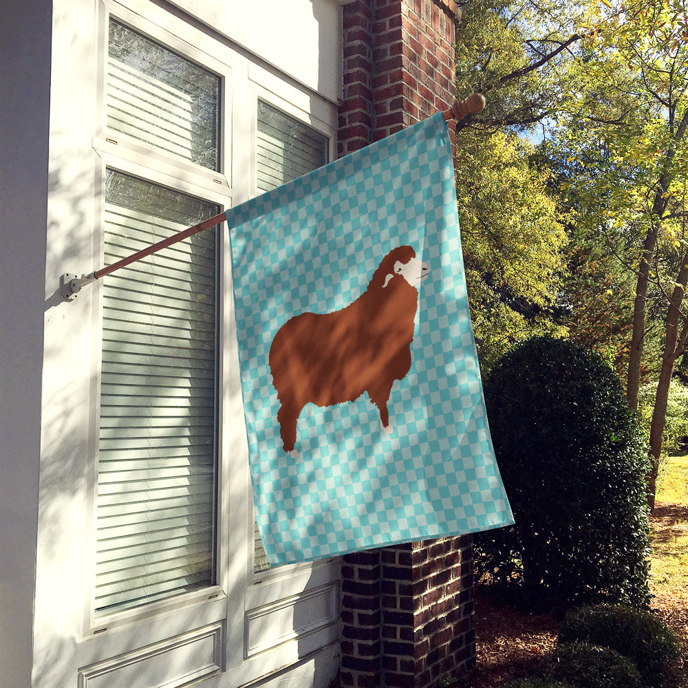 Merino Sheep Blue Check Flag Canvas House Size BB8155CHF