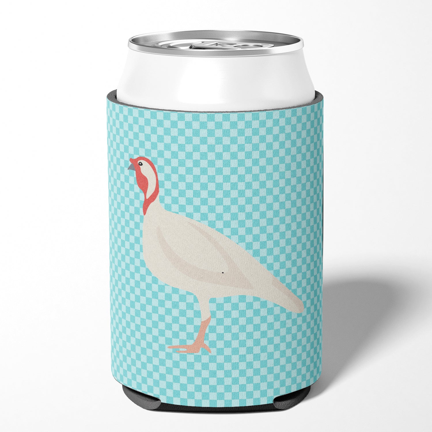 Beltsville Small White Turkey Hen Blue Check Can or Bottle Hugger BB8163CC