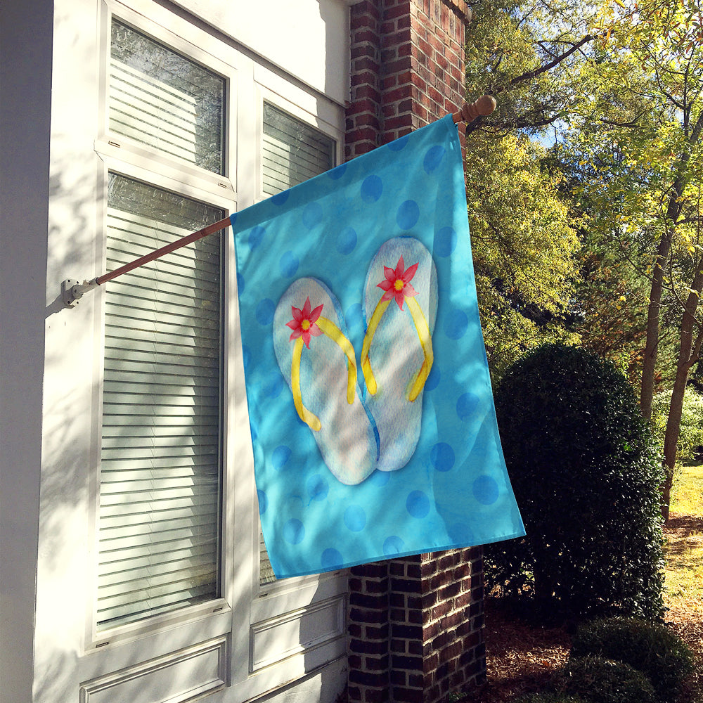 Flip Flops Blue Polkadot Flag Canvas House Size BB8181CHF