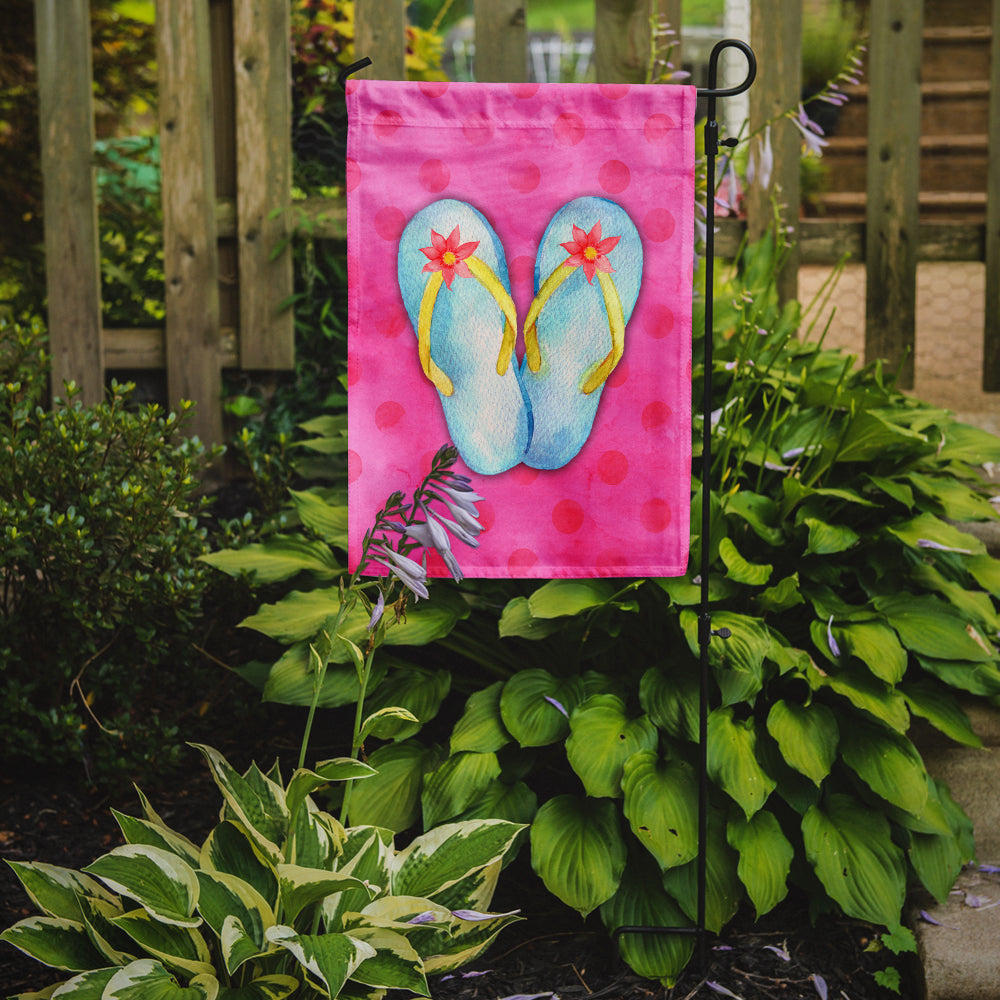 Flip Flops Pink Polkadot Flag Garden Size BB8184GF