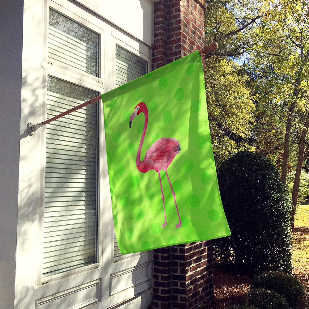 Flamingo Green Polkadot Flag Canvas House Size BB8185CHF
