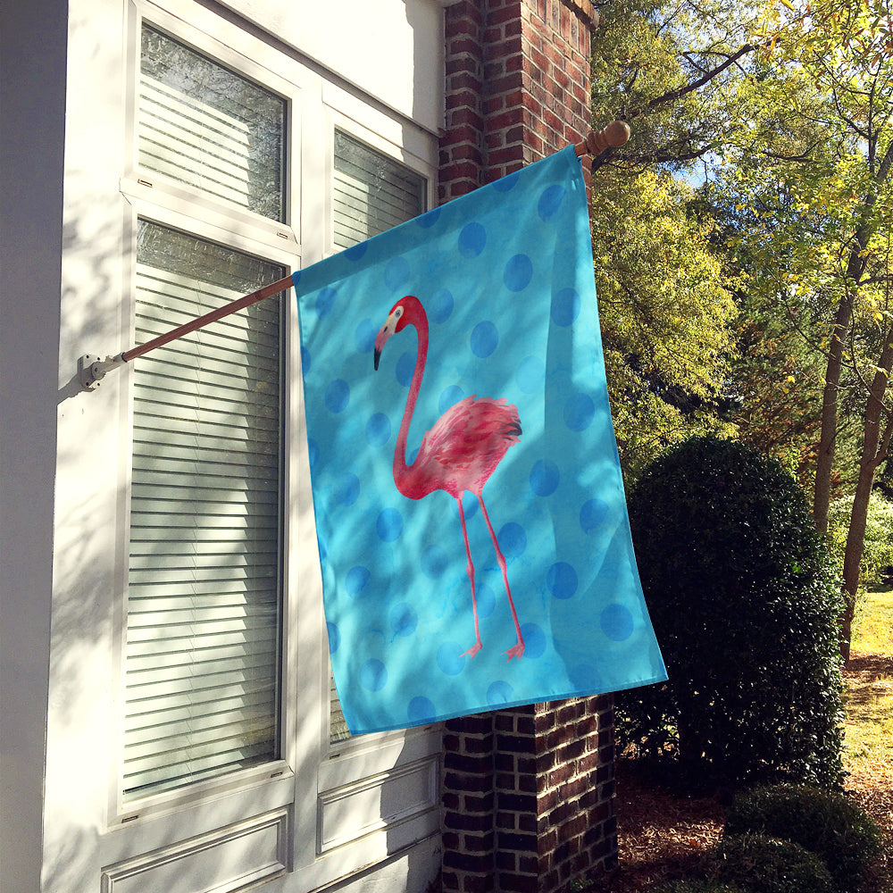 Flamingo Blue Polkadot Flag Canvas House Size BB8186CHF