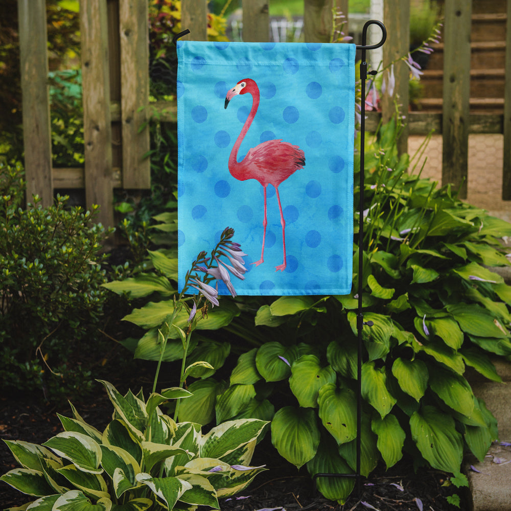 Flamingo Blue Polkadot Flag Garden Size BB8186GF