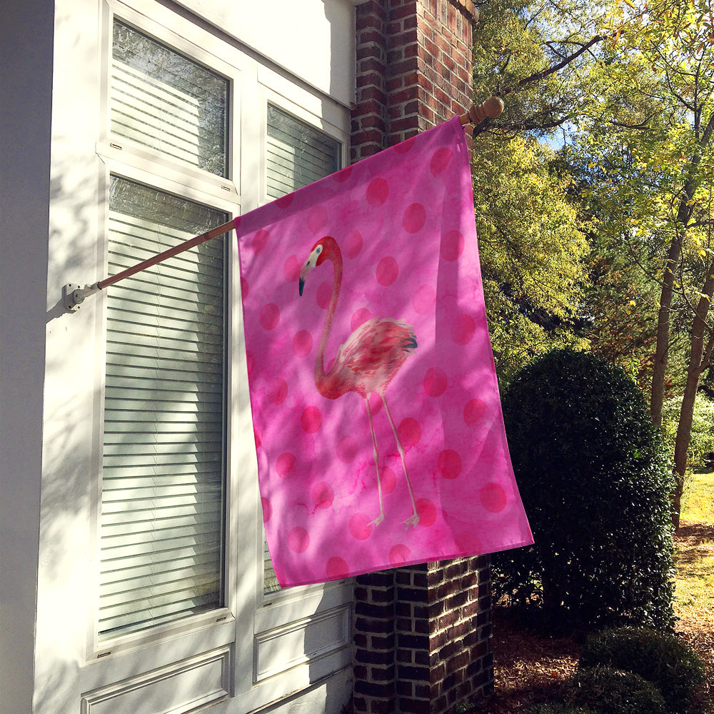Flamingo Pink Polkadot Flag Canvas House Size BB8189CHF