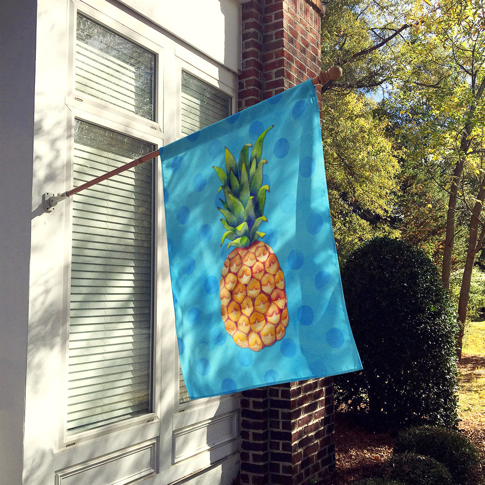 Pineapple Blue Polkadot Flag Canvas House Size BB8191CHF