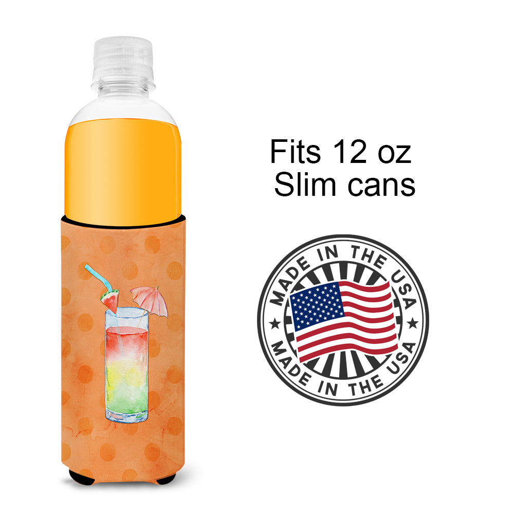 Umberella Cocktail Orange Polkadot  Ultra Hugger for slim cans BB8213MUK