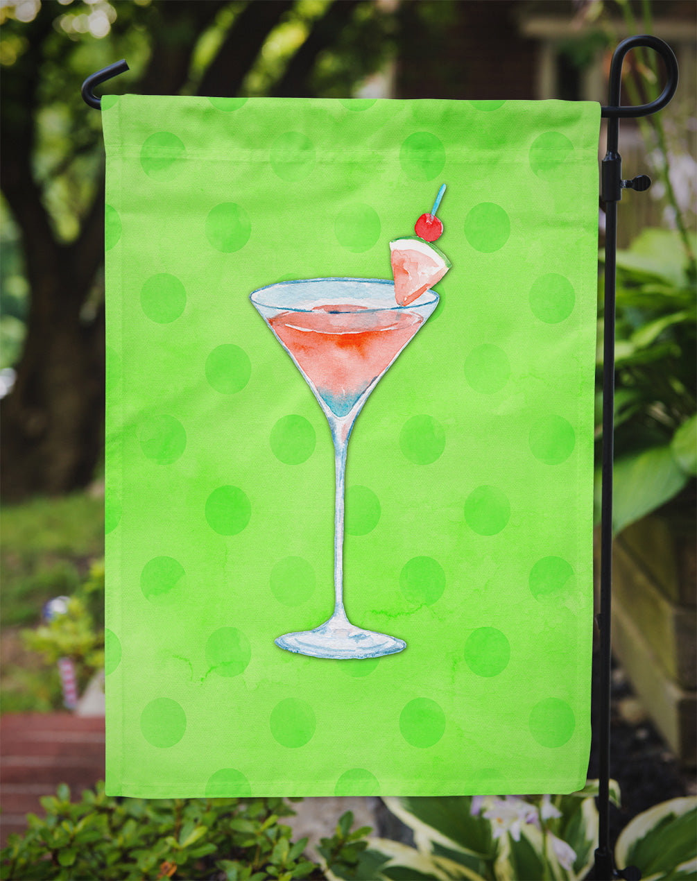 Summer Martini Green Polkadot Flag Garden Size BB8215GF