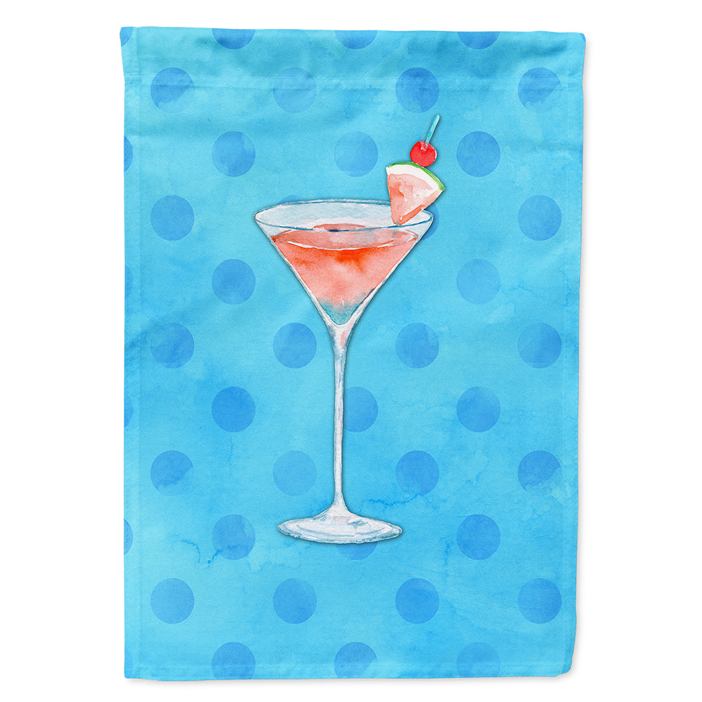 Summer Martini Blue Polkadot Flag Canvas House Size BB8216CHF
