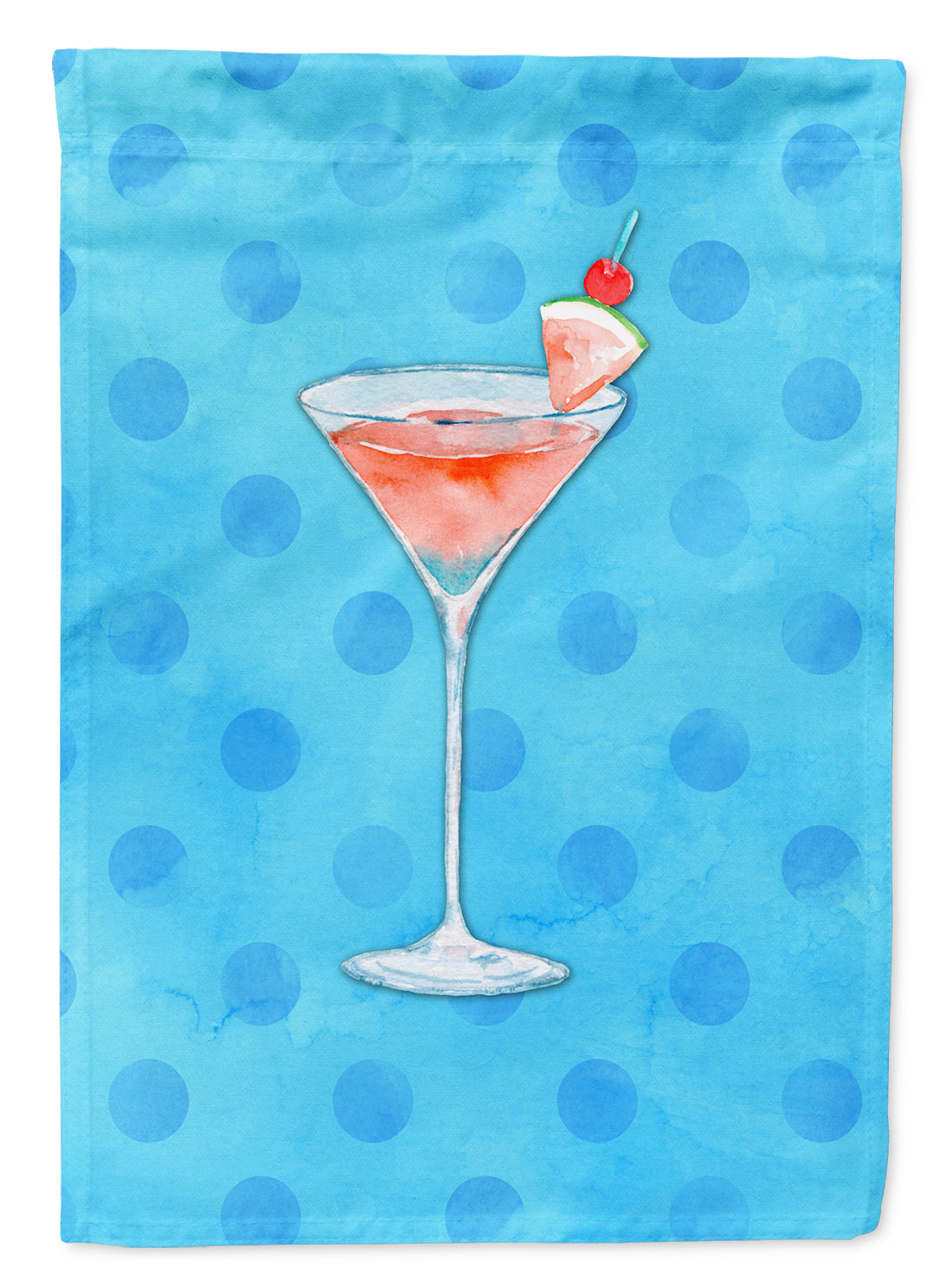 Summer Martini Blue Polkadot Flag Garden Size BB8216GF