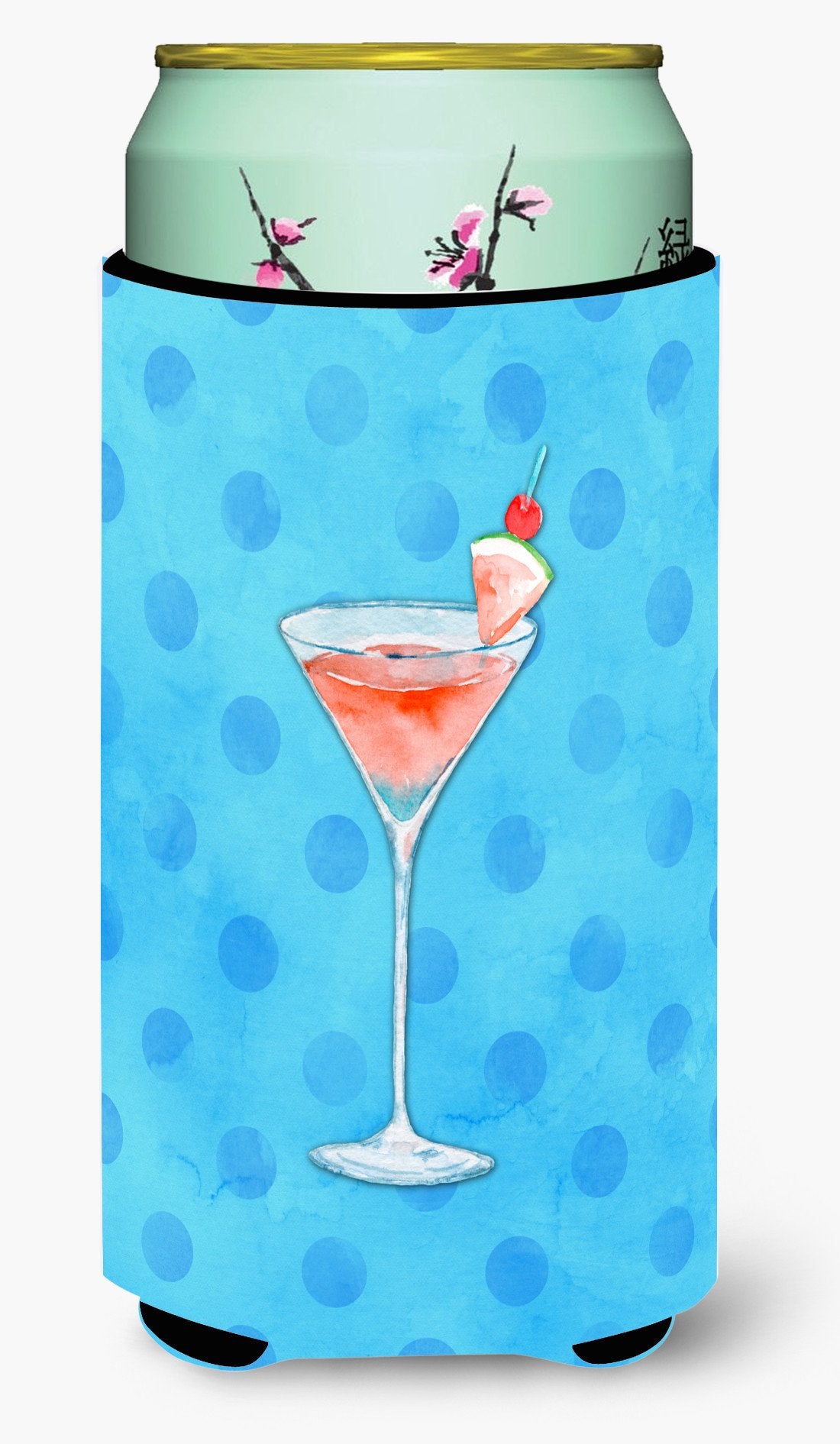 Summer Martini Blue Polkadot Tall Boy Beverage Insulator Hugger BB8216TBC by Caroline&#39;s Treasures