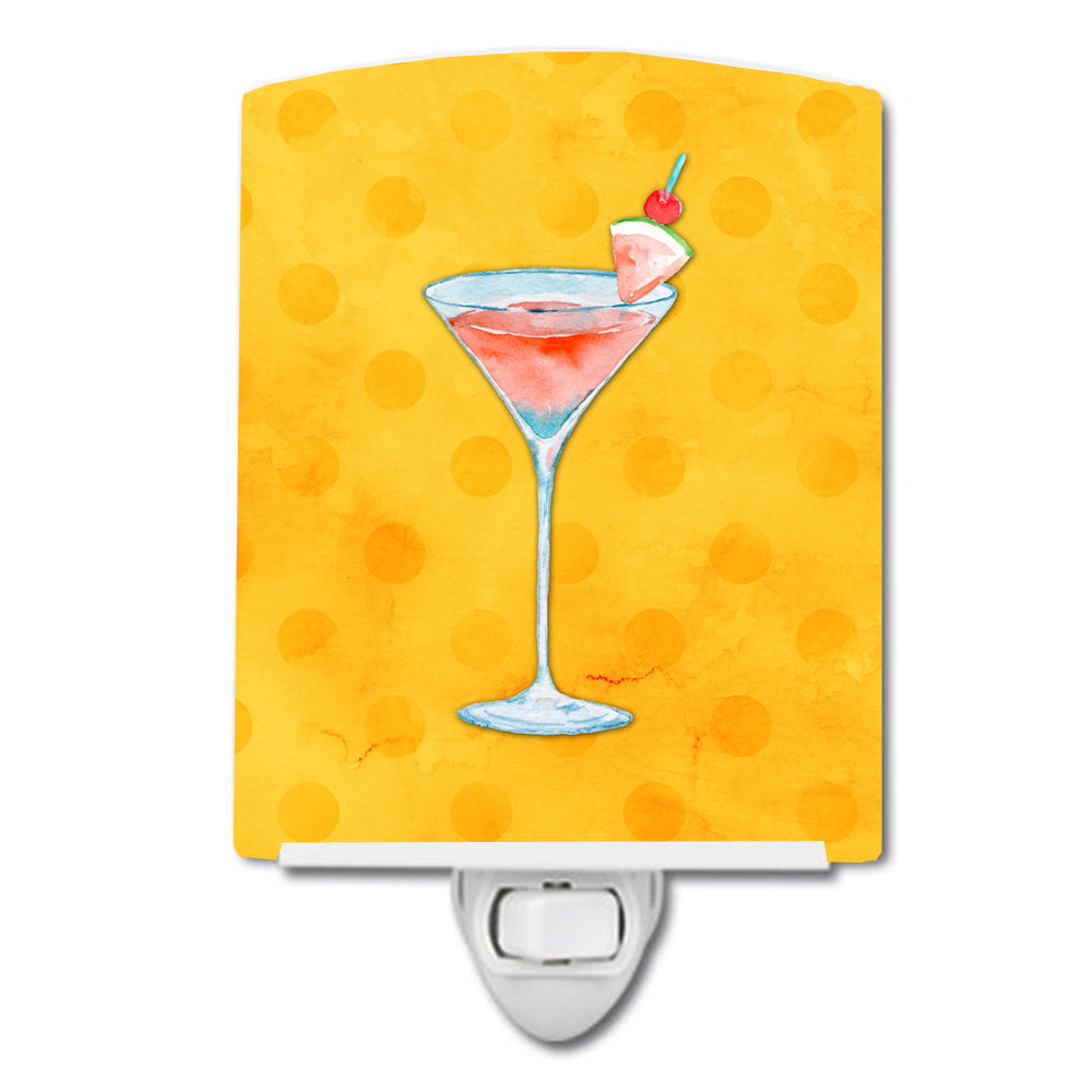 Summer Martini Yellow Polkadot Ceramic Night Light BB8217CNL - the-store.com