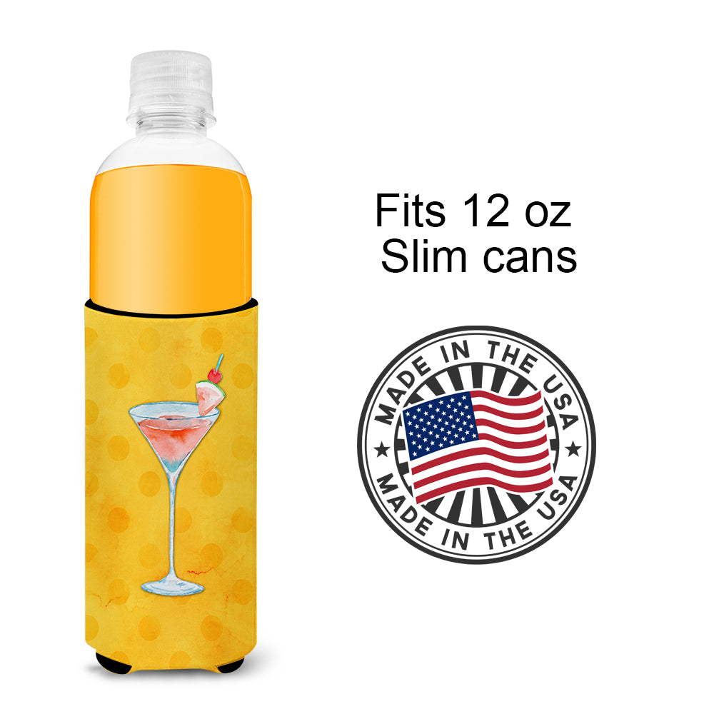 Summer Martini Yellow Polkadot  Ultra Hugger for slim cans BB8217MUK