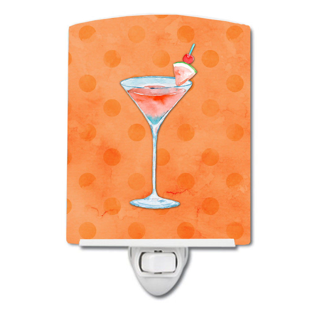 Summer Martini Orange Polkadot Ceramic Night Light BB8218CNL - the-store.com