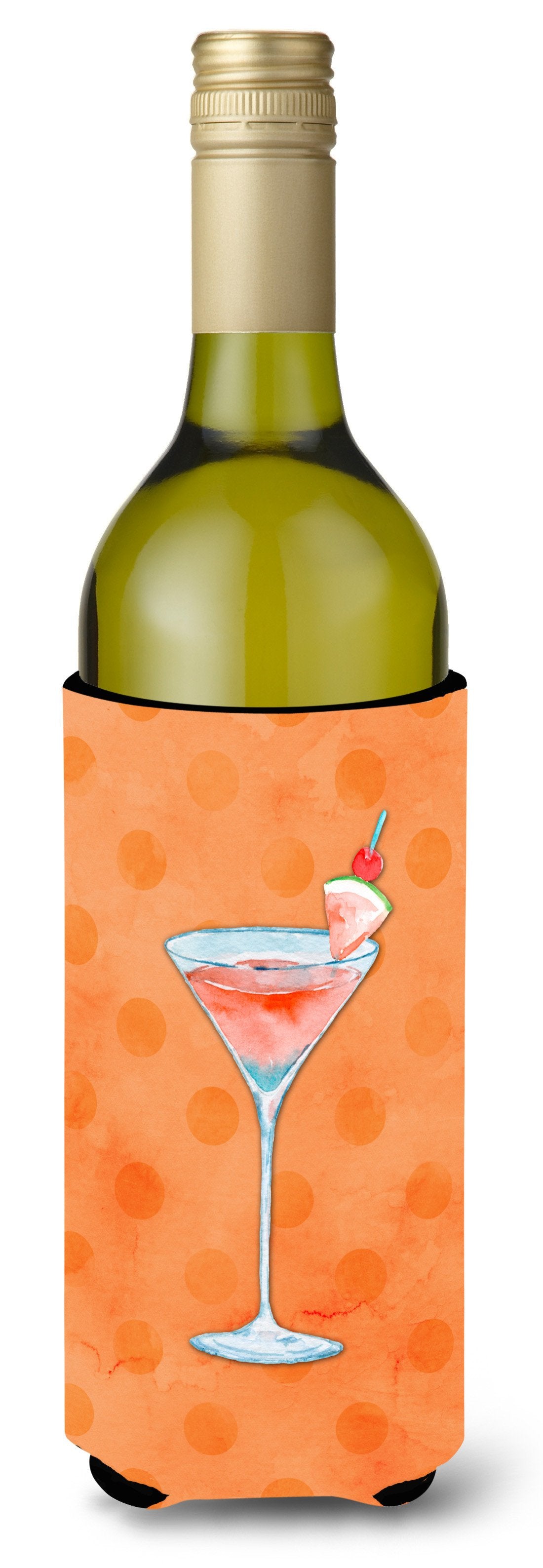 Summer Martini Orange Polkadot Wine Bottle Beverge Insulator Hugger BB8218LITERK by Caroline&#39;s Treasures