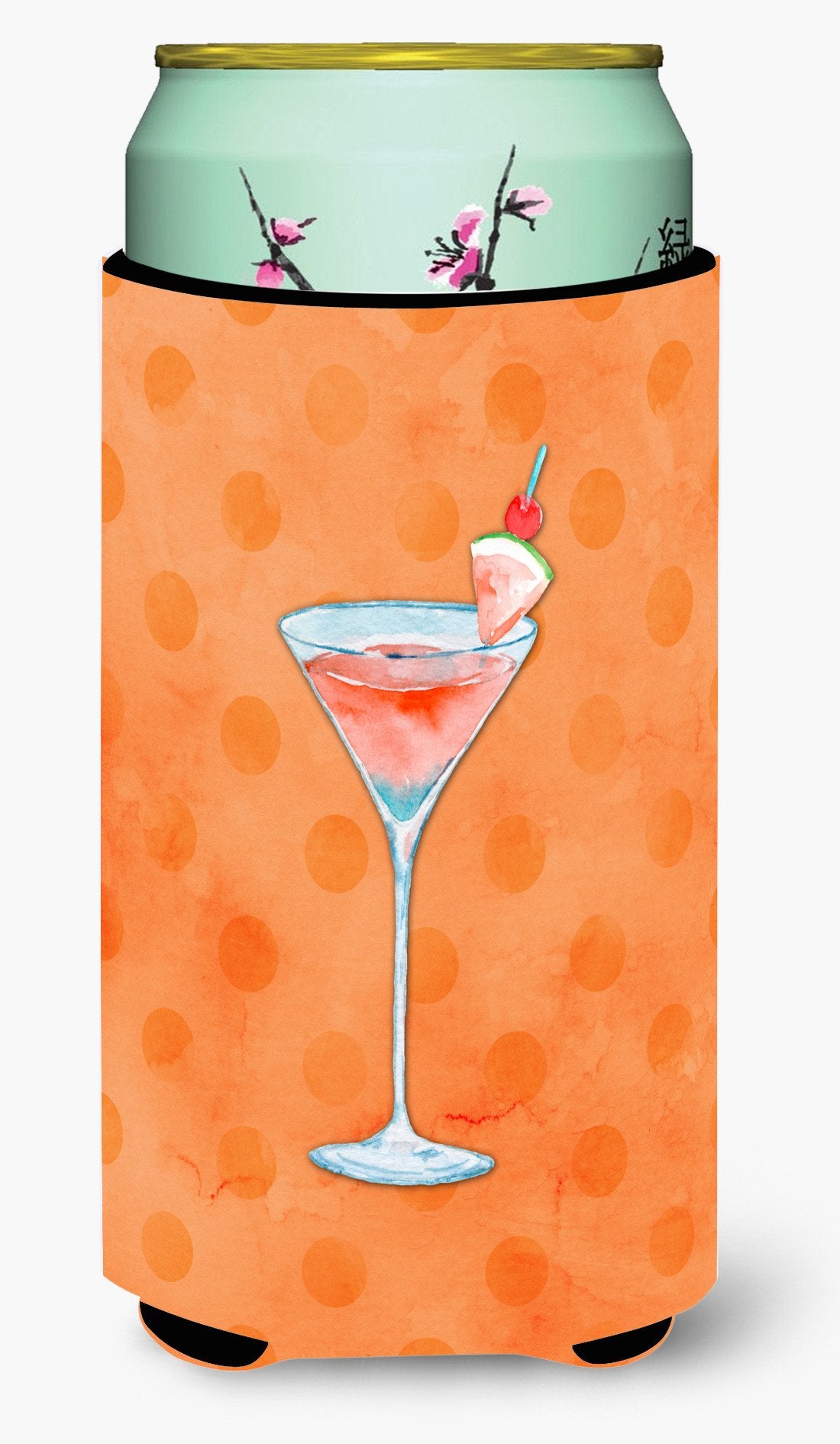 Summer Martini Orange Polkadot Tall Boy Beverage Insulator Hugger BB8218TBC by Caroline&#39;s Treasures