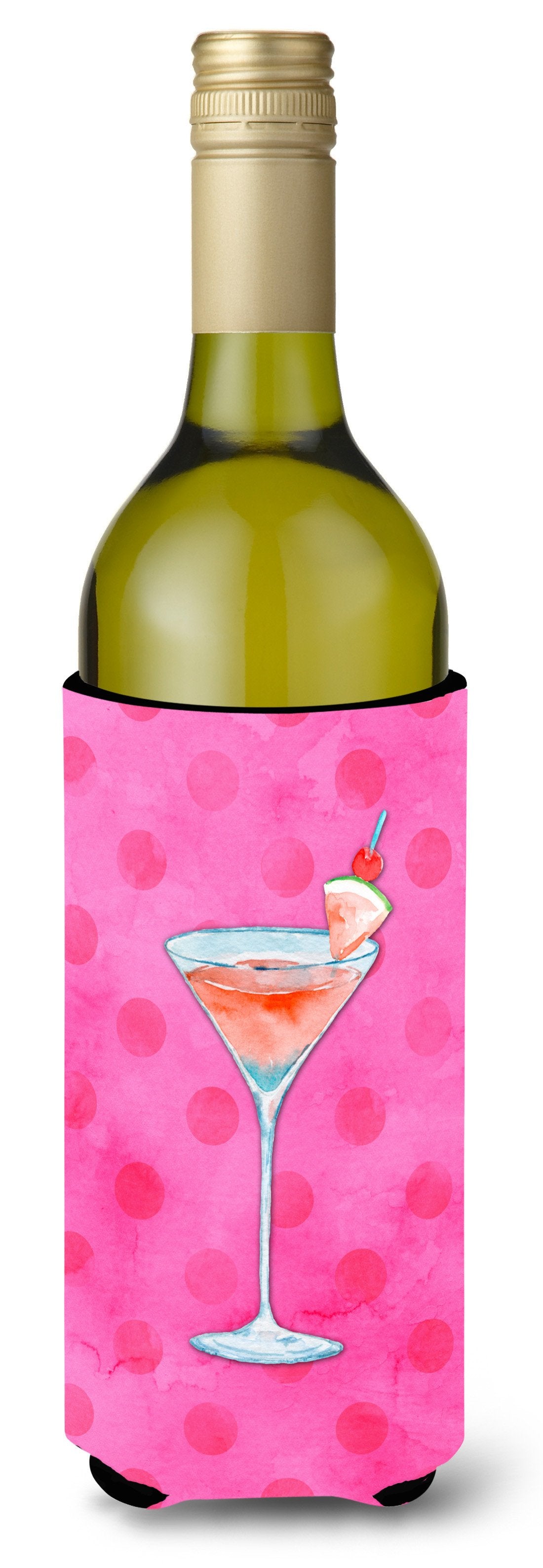 Summer Martini Pink Polkadot Wine Bottle Beverge Insulator Hugger BB8219LITERK by Caroline's Treasures