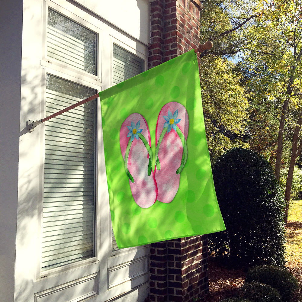 Pink Flip Flops Green Polkadot Flag Canvas House Size BB8220CHF