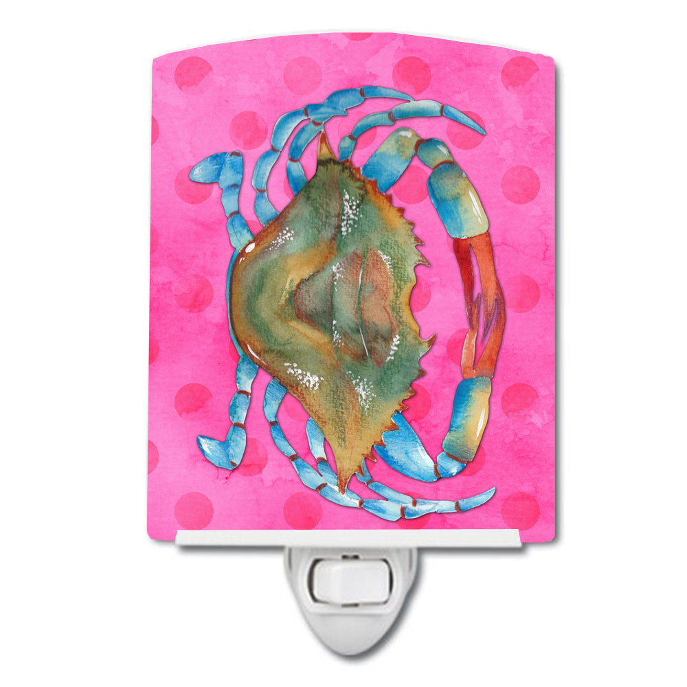 Blue Crab Pink Polkadot Ceramic Night Light BB8249CNL - the-store.com