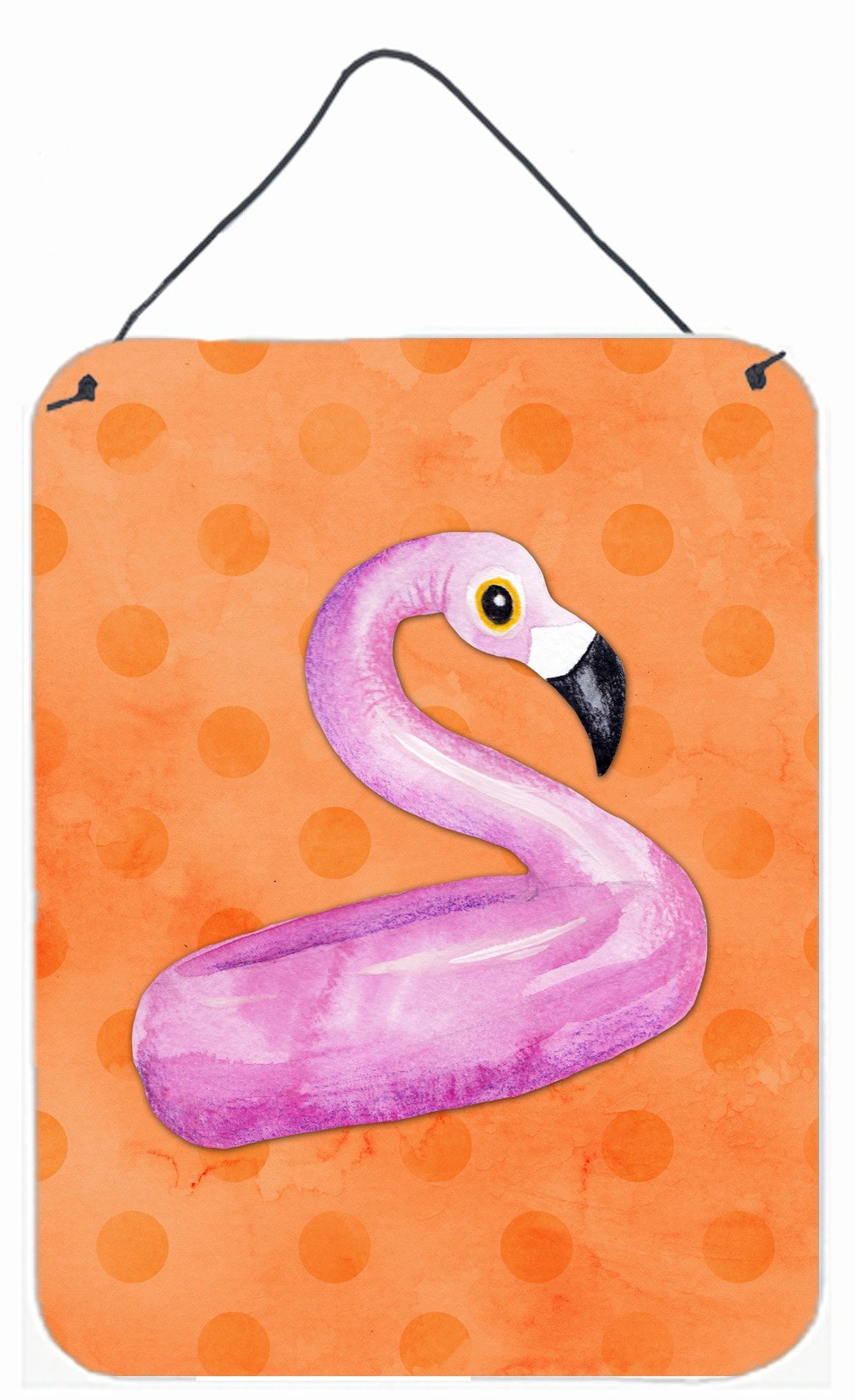 Flamingo Floaty Orange Polkadot Wall or Door Hanging Prints BB8258DS1216 by Caroline's Treasures