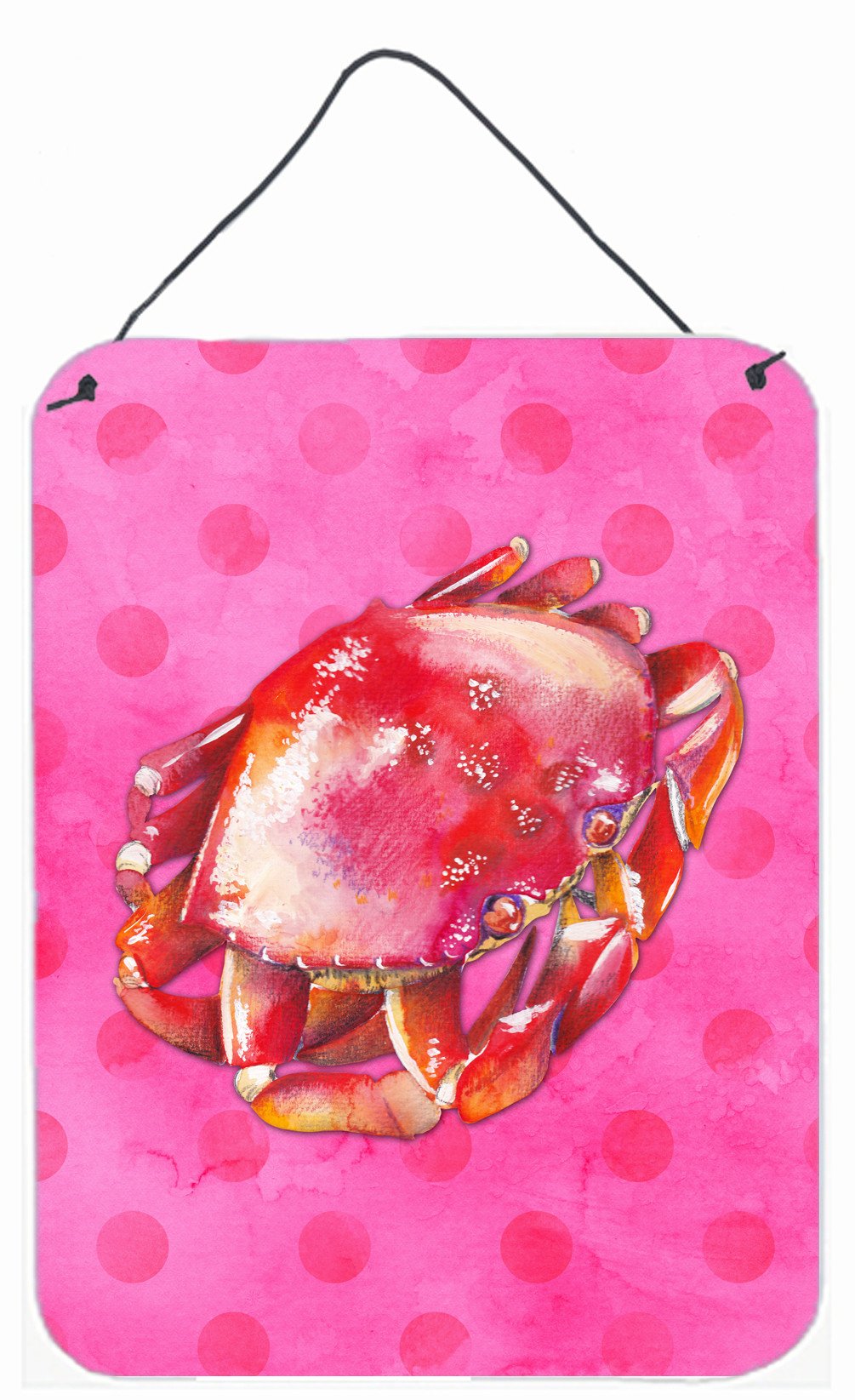 Crab Pink Polkadot Wall or Door Hanging Prints BB8269DS1216 by Caroline's Treasures