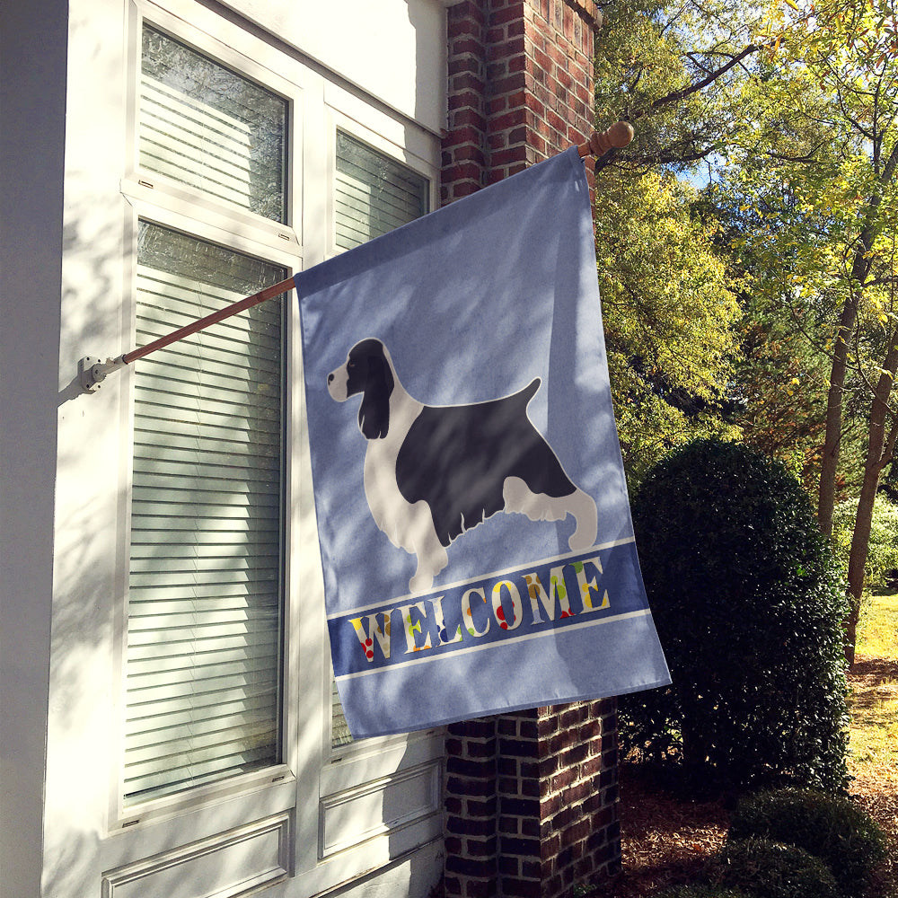 English Springer Spaniel Welcome Flag Canvas House Size BB8273CHF