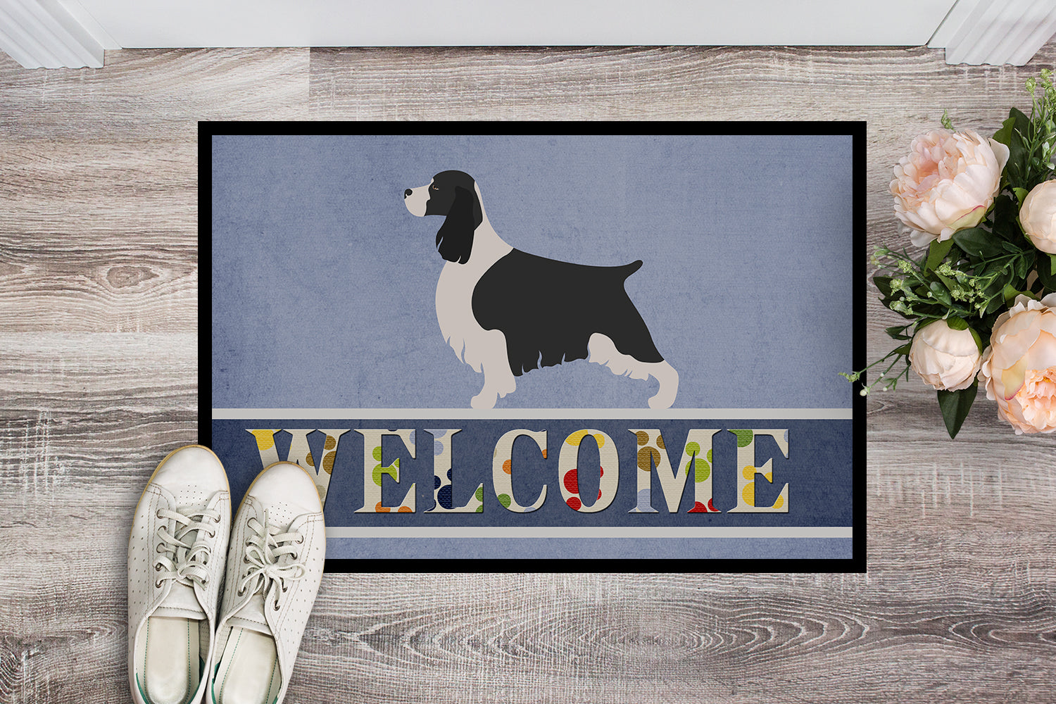 English Springer Spaniel Welcome Indoor or Outdoor Mat 18x27 BB8273MAT - the-store.com