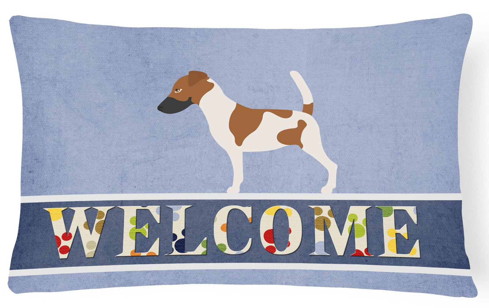 Smooth Fox Terrier Welcome Canvas Fabric Decorative Pillow BB8279PW1216 by Caroline's Treasures