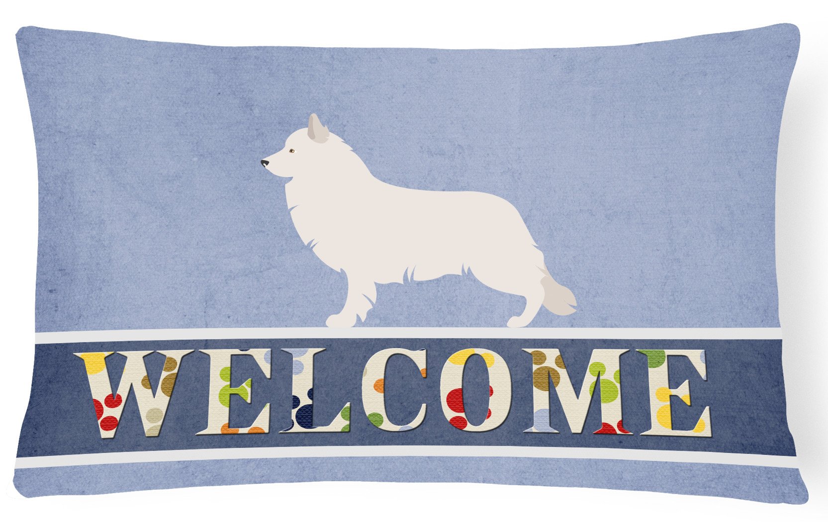 Berger Blanc Suisse Welcome Canvas Fabric Decorative Pillow BB8292PW1216 by Caroline's Treasures