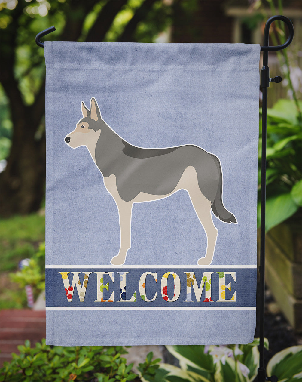 Saarloos Wolfdog Welcome Flag Garden Size BB8296GF
