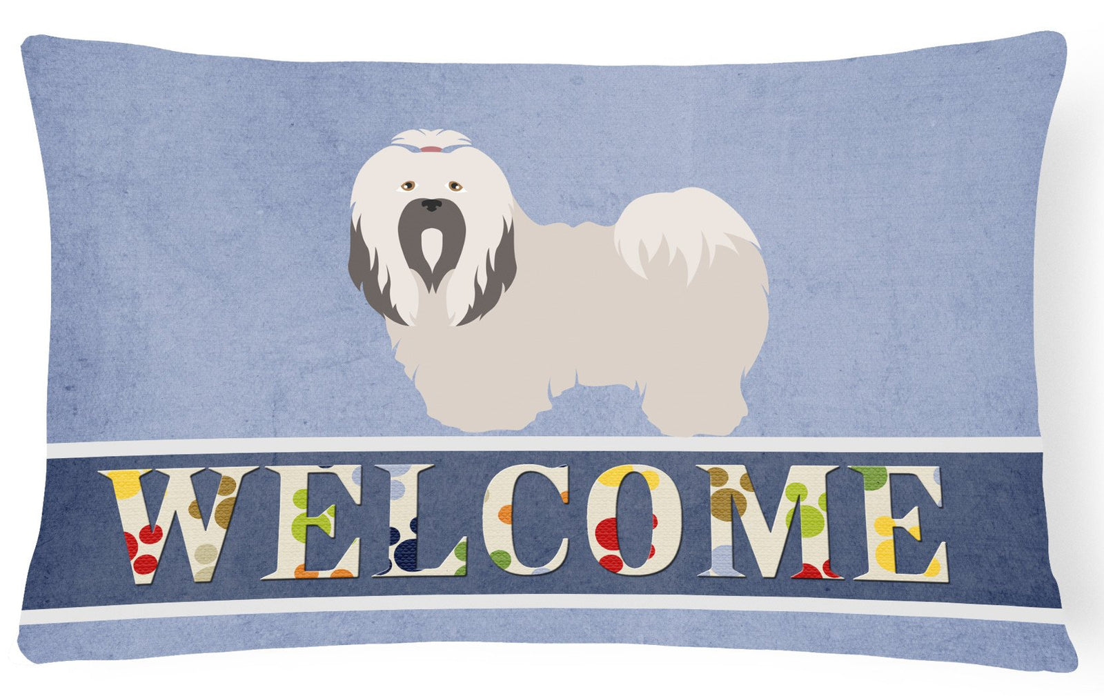 Lhasa Apso Welcome Canvas Fabric Decorative Pillow BB8319PW1216 by Caroline's Treasures