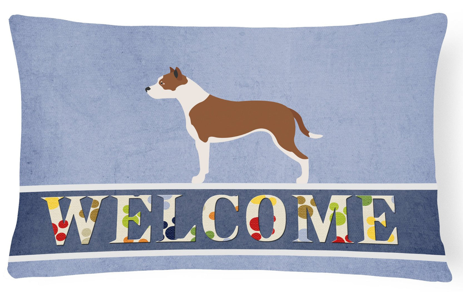 Pit Bull Terrier Welcome Canvas Fabric Decorative Pillow BB8325PW1216 by Caroline's Treasures