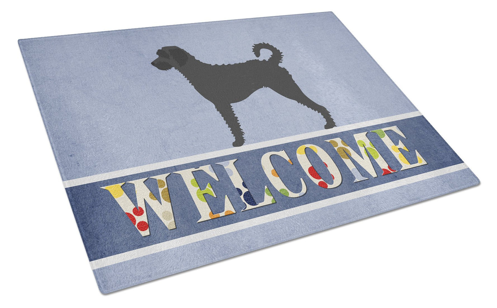 Labradoodle Welcome Glass Cutting Board Large BB8337LCB by Caroline's Treasures