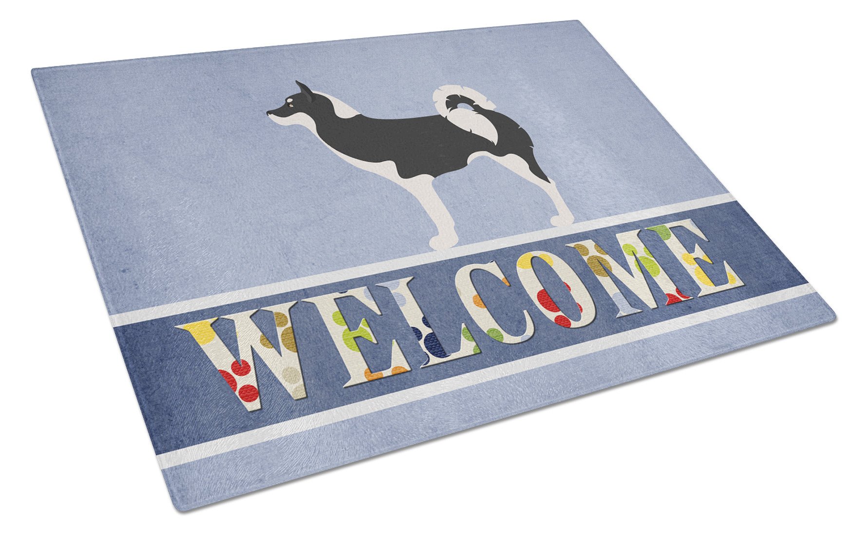 Greenland Dog Welcome Glass Cutting Board Large BB8338LCB by Caroline's Treasures
