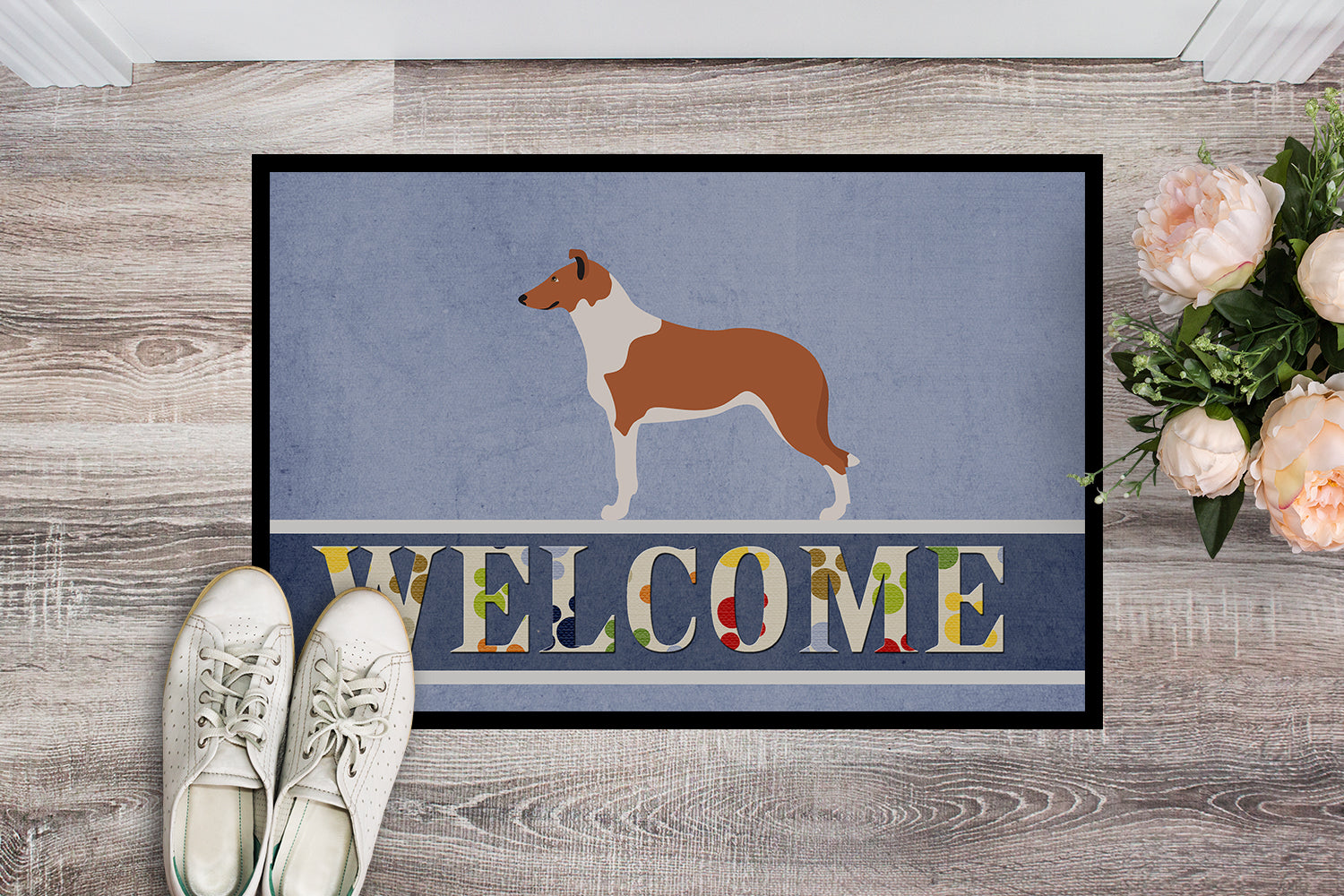 Smooth Collie Welcome Indoor or Outdoor Mat 18x27 BB8342MAT - the-store.com