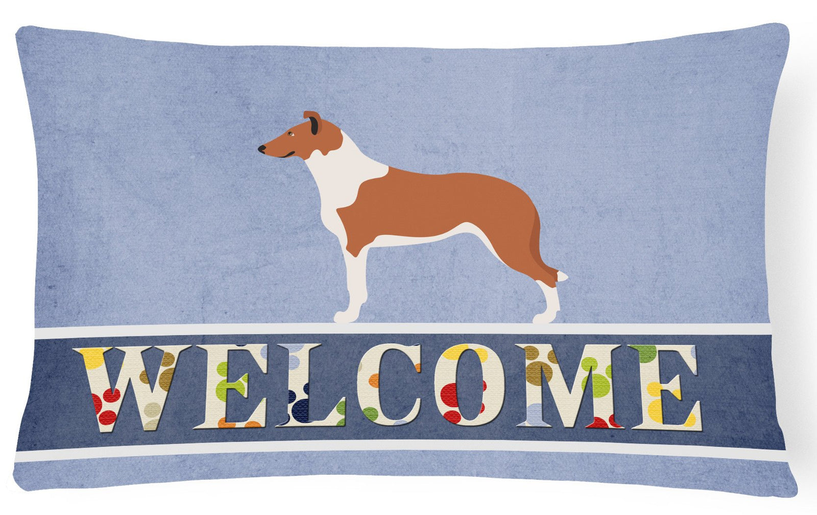 Smooth Collie Welcome Canvas Fabric Decorative Pillow BB8342PW1216 by Caroline's Treasures