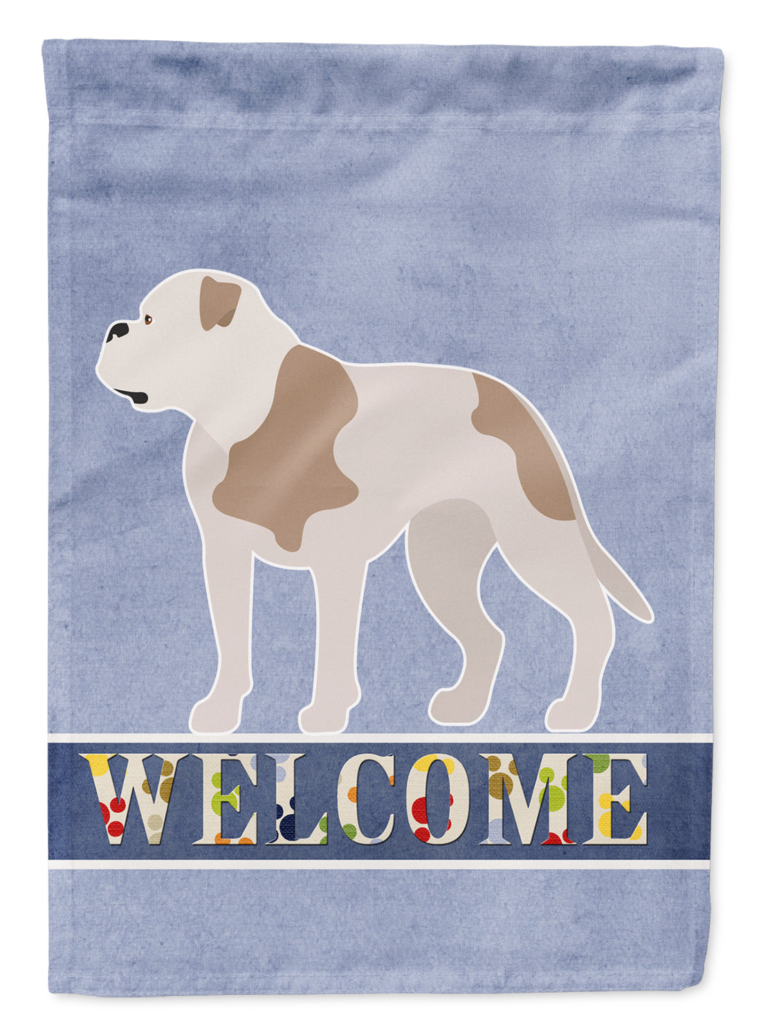 American Bulldog Welcome Flag Canvas House Size BB8348CHF