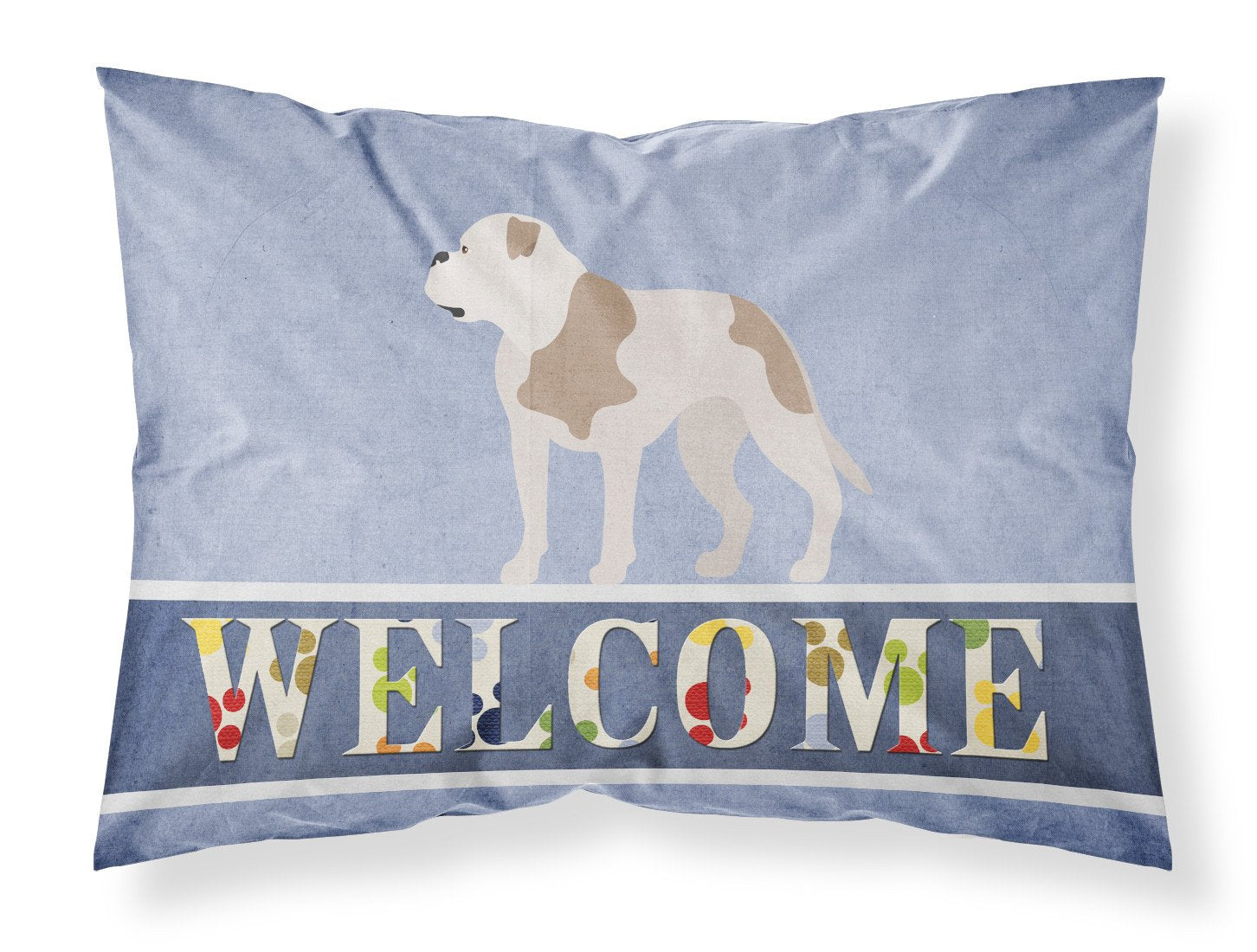 American Bulldog Welcome Fabric Standard Pillowcase BB8348PILLOWCASE by Caroline's Treasures