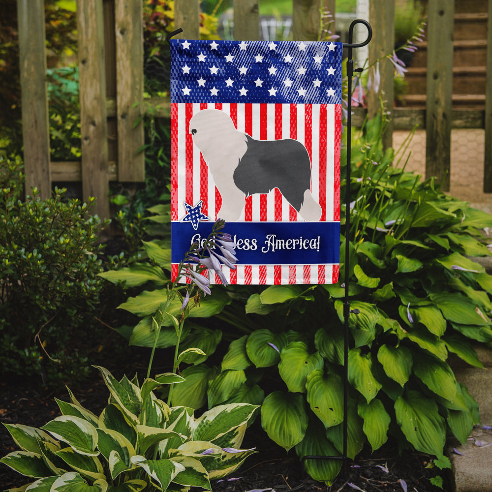 Old English Sheepdog Bobtail American Flag Garden Size BB8375GF