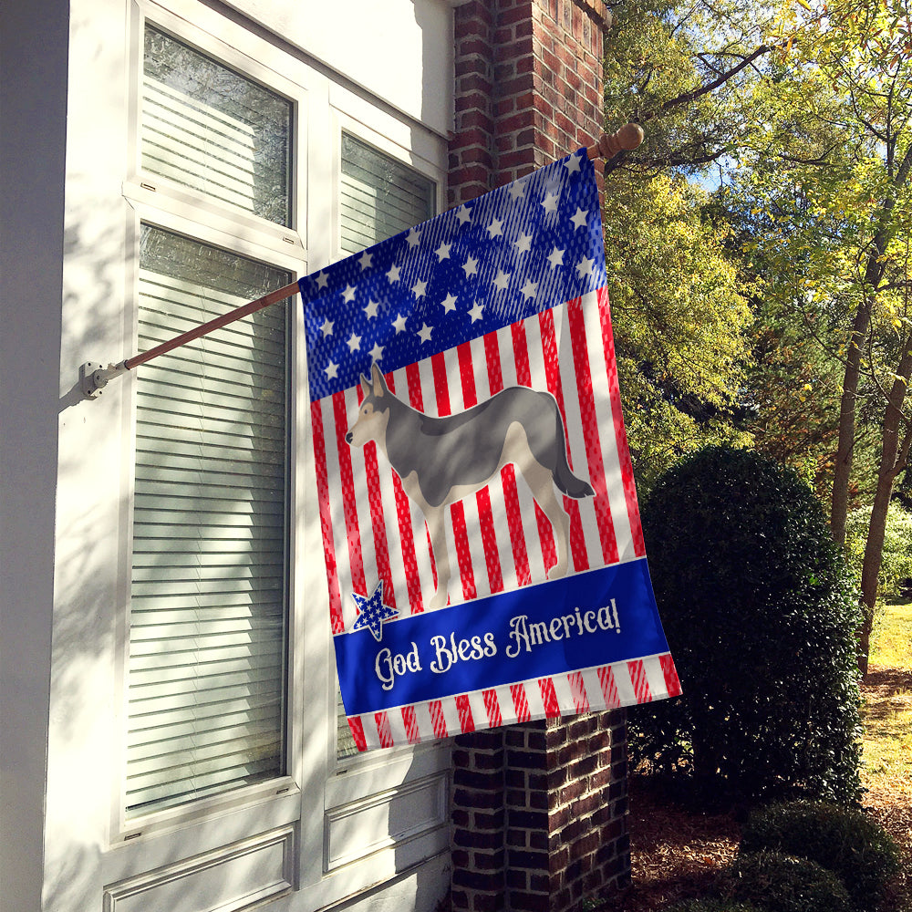 Saarloos Wolfdog American Flag Canvas House Size BB8377CHF
