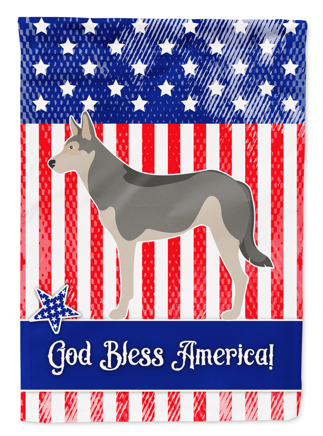 Saarloos Wolfdog American Flag Garden Size BB8377GF