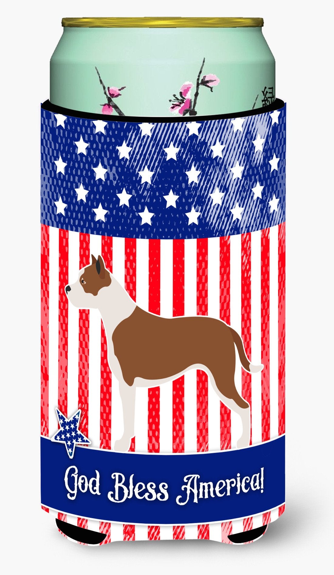 Pit Bull Terrier American Tall Boy Beverage Insulator Hugger BB8406TBC by Caroline's Treasures
