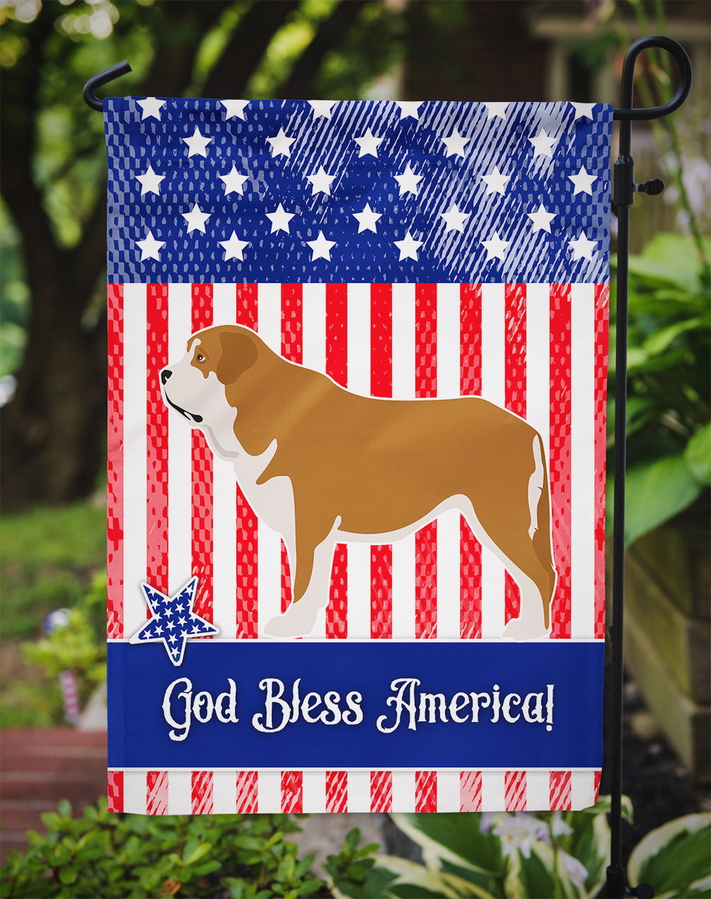 Mastin Epanol Spanish Mastiff American Flag Garden Size BB8430GF