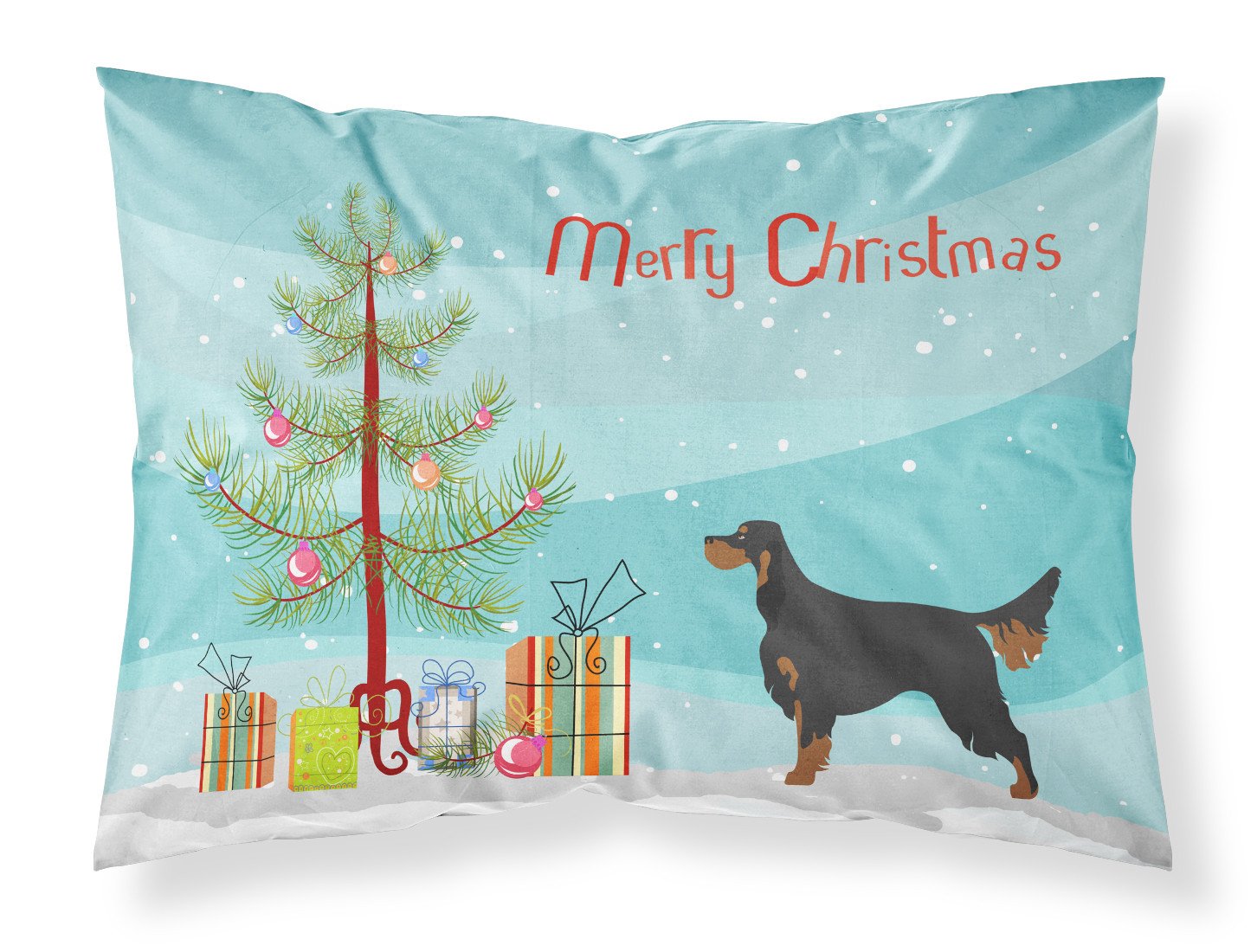 Gordon Setter Christmas Fabric Standard Pillowcase BB8436PILLOWCASE by Caroline's Treasures