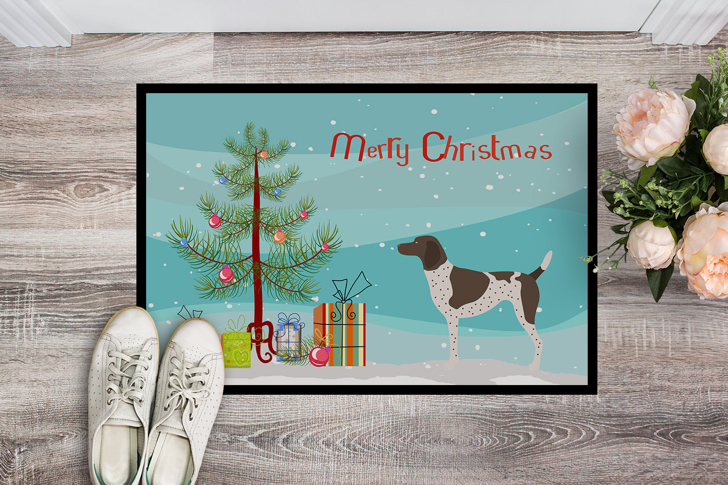 German Shorthaired Pointer Christmas Indoor or Outdoor Mat 18x27 BB8445MAT - the-store.com