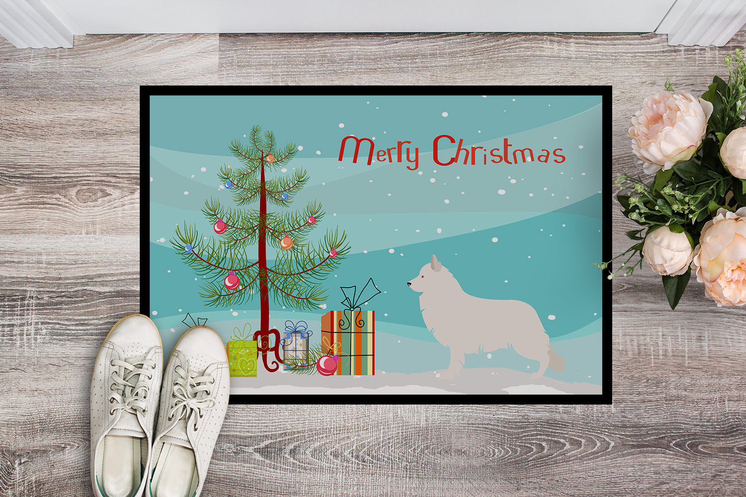 Berger Blanc Suisse Christmas Indoor or Outdoor Mat 18x27 BB8454MAT - the-store.com