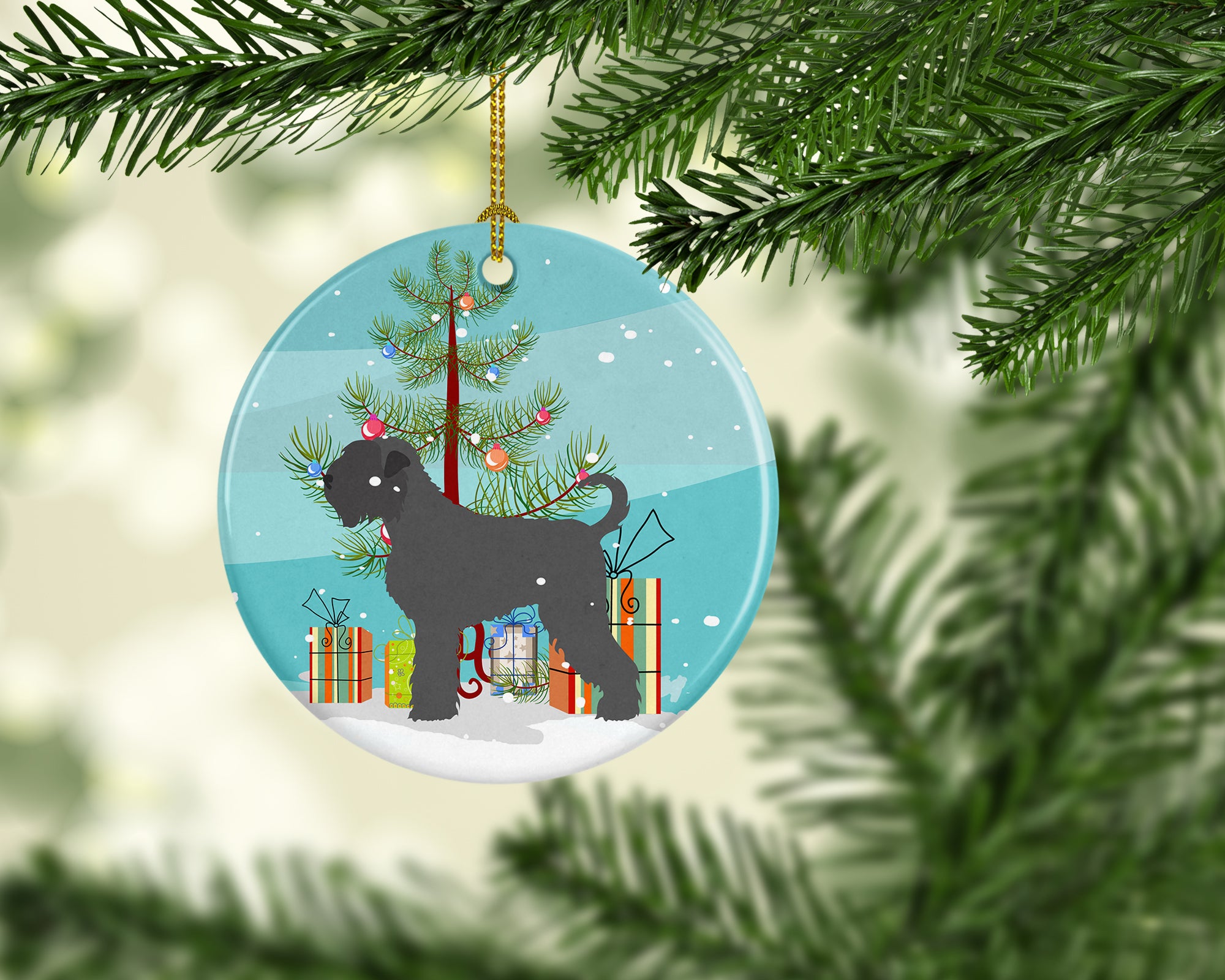 Black Russian Terrier Christmas Ceramic Ornament BB8455CO1 - the-store.com