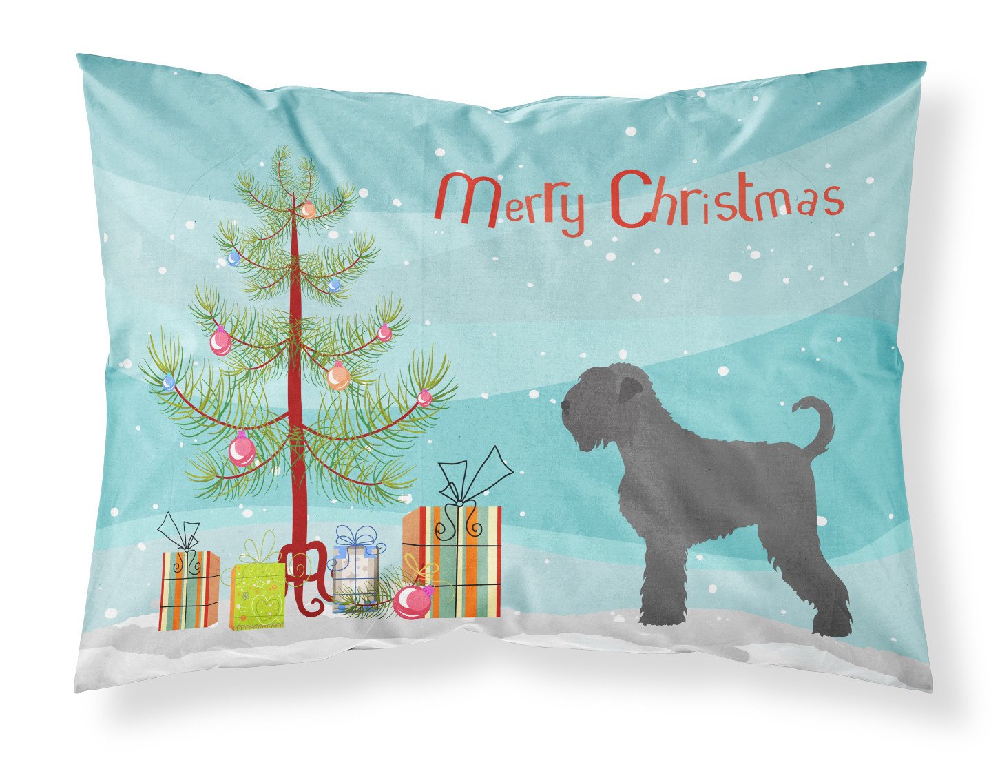 Black Russian Terrier Christmas Fabric Standard Pillowcase BB8455PILLOWCASE by Caroline's Treasures