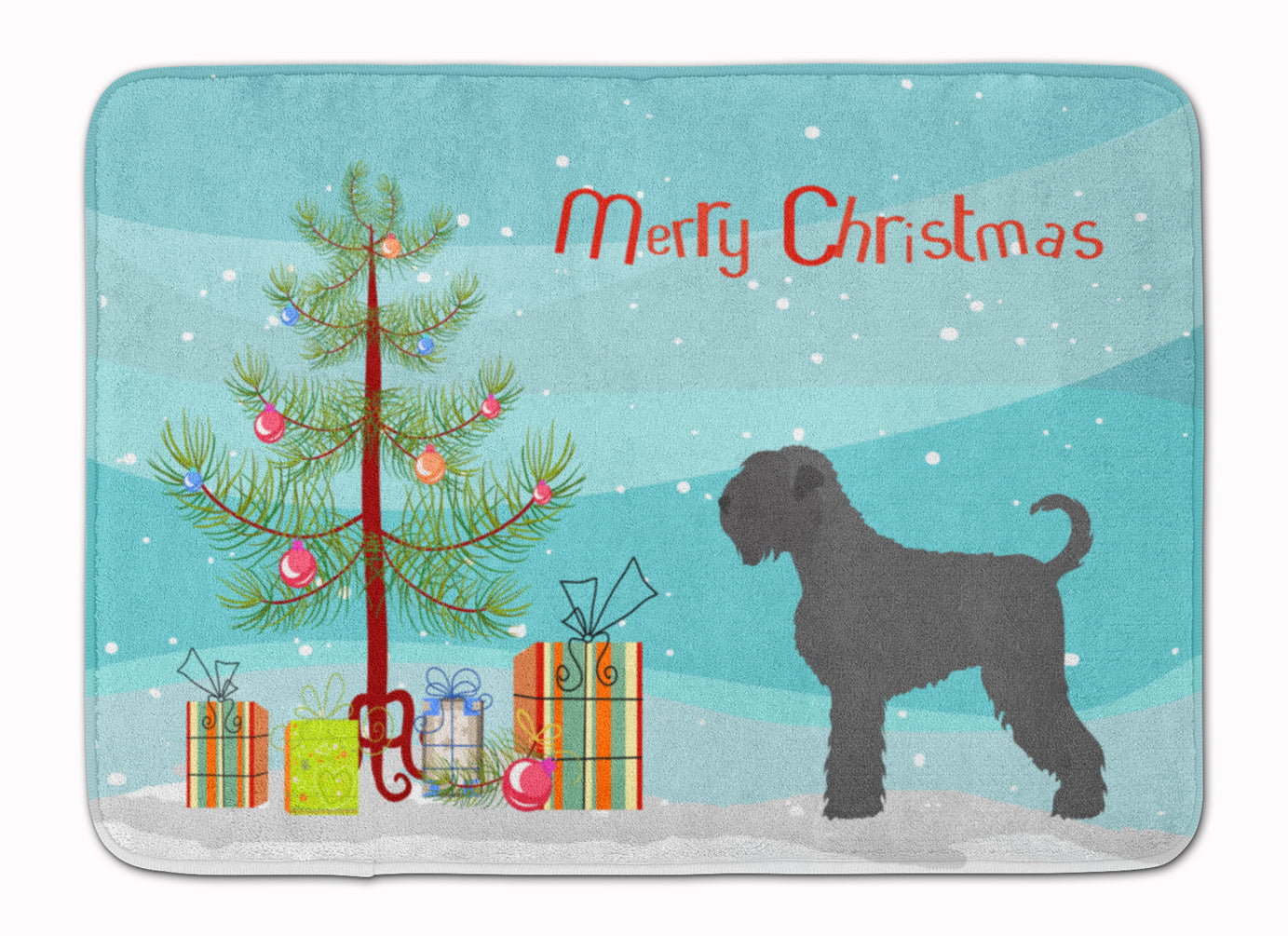 Black Russian Terrier Christmas Machine Washable Memory Foam Mat BB8455RUG - the-store.com